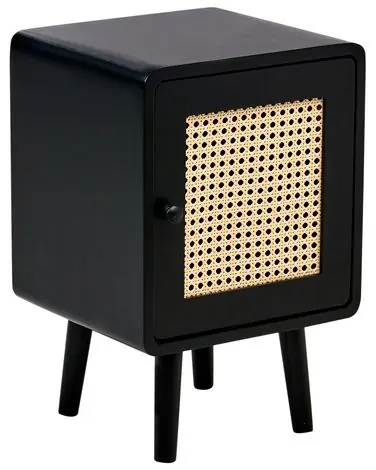 Mesita de noche LEFROY Negro - Dormitorio