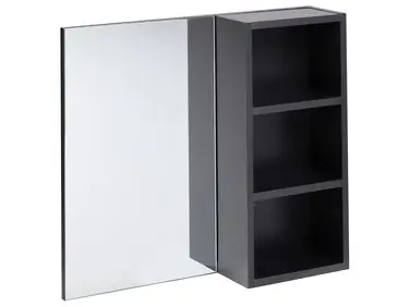Armario con espejo de pared para baño JOINVILLE 60 cm Negro