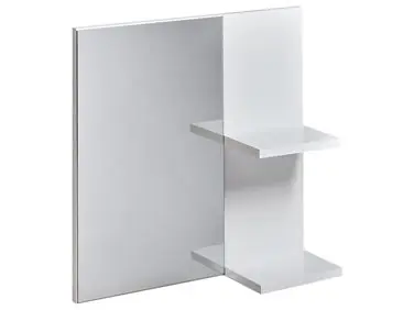 Wall Mirror with Shelf PELOTAS 45 cm 45 cm White - Bathroom