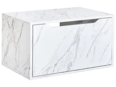 Mueble de baño suspendido PETROLINA 60 cm Mármol blanco