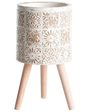 Elevated Plant Pot KARISTOS 36 cm Off-White