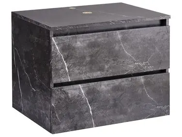 Mueble de baño suspendido SERRA 60 cm Mármol negro