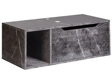 Wall Mounted Vanity Unit CASCAVEL 80 cm Black Marble - Bathroom