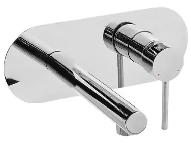 Wall Mounted Basin Mixer Tap CLAVIJO Brass Silver - Bathroom