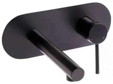 Wall Mounted Basin Mixer Tap CLAVIJO Brass Black - Bathroom