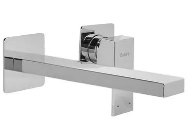 Wall Mounted Basin Mixer Tap ANTOFAGASTA Brass Silver - Bathroom