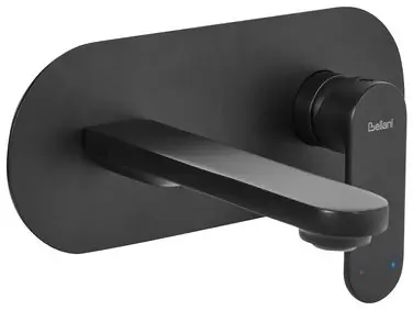 Wall Mounted Basin Mixer Tap CHAPALA Brass Black - Bathroom