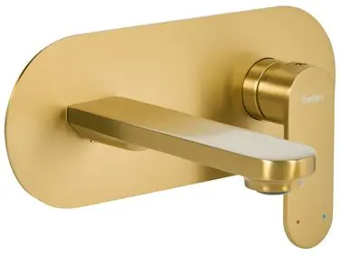 Wall Mounted Basin Mixer Tap CHAPALA Brass Gold - Bathroom