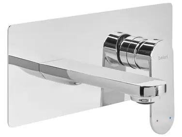 Wall Mounted Basin Mixer Tap CHUNGARA Brass Silver - Bathroom