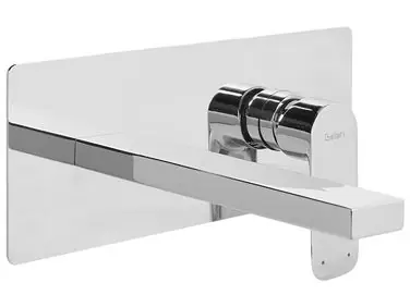 Wall Mounted Basin Mixer Tap DICHATO Brass Silver - Bathroom