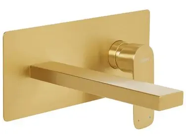 Wall Mounted Basin Mixer Tap DICHATO Brass Gold - Bathroom