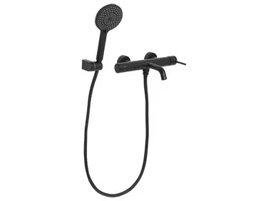 Wall Mounted Bath Shower Mixer Tap MELIQUINA Black - Bathroom