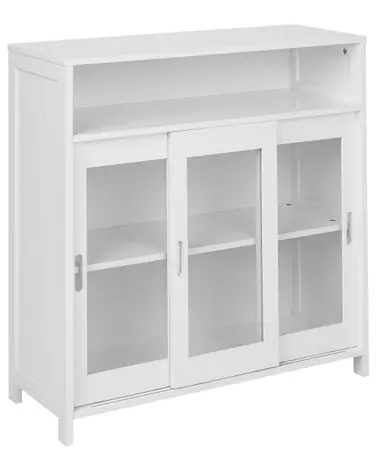 Aparador vitrina CRABTREE 86 cm Blanco - Sala de estar