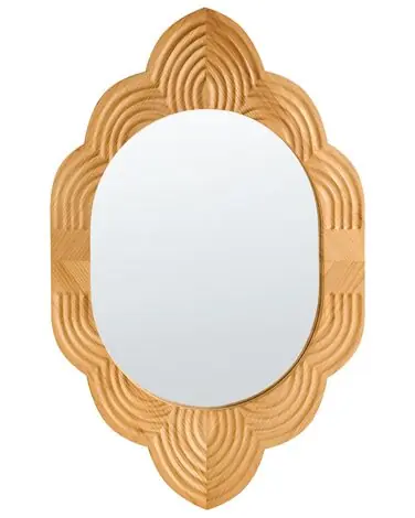 Wall Mirror FRESVILLE 62 cm 100 cm Pine Wood Light Brown - Home Accessories