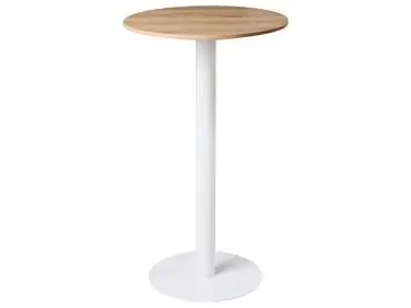 Bar Table MORELLA Light Brown/ White 60 cm 60 cm - Dining Room
