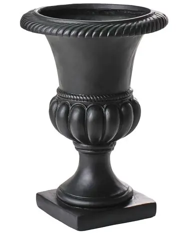 Plant Pot KAIR 42 cm Graphite Grey Ceramic - Garden & Balcony