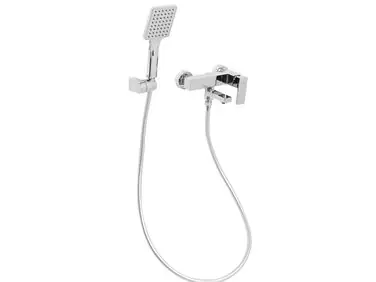 Wall Mounted Bath Shower Mixer Tap BALNEARIO Silver - Bathroom