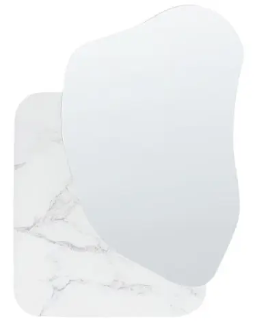 Wall Mirror ARVERT 60 cm 80 cm White Marble - Home Accessories