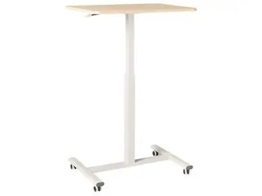 Escritorio de altura regulable manual para portátil ACADEMIA Marrón claro/Blanco 65 cm 48 cm - Oficina