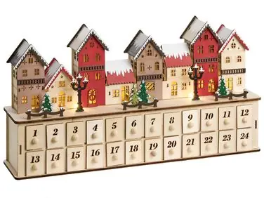 Christmas Decoration LED VISTERFLO Advent Calendar 24 cm Light Brown