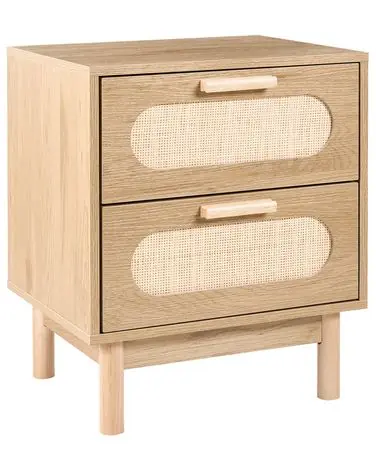 2 Drawer Bedside Table COSTELLO Light Brown - Bedroom