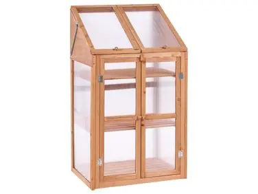 Balcony Greenhouse VOLVERA Fir Wood Light Brown 49 cm - Garden & Balcony