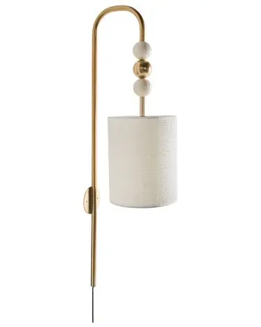 Wall Lamp LOKY Brass/Beige Metal - Home Accessories
