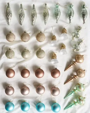 Set of 35 Baubles FROSTING Glass Multicolour - Christmas