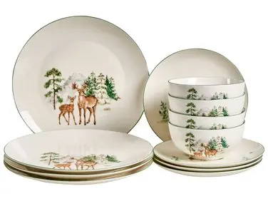 Vajilla de 12 piezas CHILI Porcelana Blanco - Accesorios decorativos
