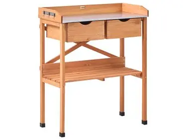 Potting Bench RAVANUSA Fir Wood 89 cm 77 cm Light Brown - Garden & Balcony