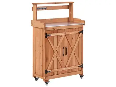 Mesa de jardinería ALTOLIA Madera de abeto 119 cm 70 cm Marrón - Jardín y balcón