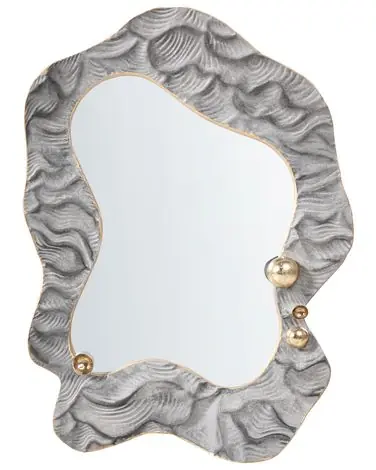 Wall Mirror LINAS 51 cm 67 cm Grey - Home Accessories