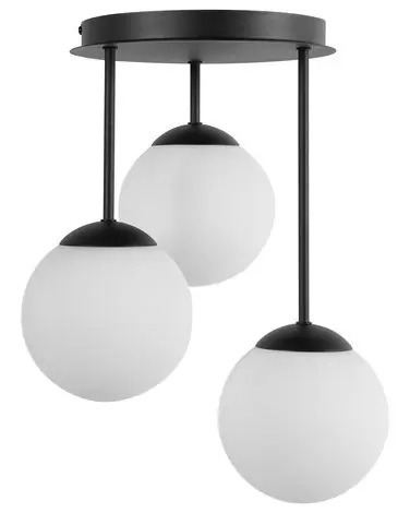 3 Light Pendant Lamp RIANA Glass Black - Home Accessories