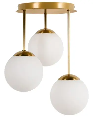3 Light Pendant Lamp RIANA Glass Metal Brass - Home Accessories