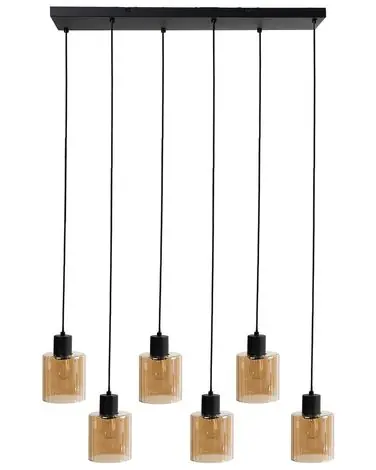 6 Light Pendant Lamp KITARE Glass Beige - Home Accessories