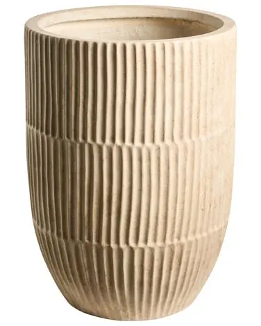 Plant Pot POROS 36 cm Light Beige - Garden & Balcony
