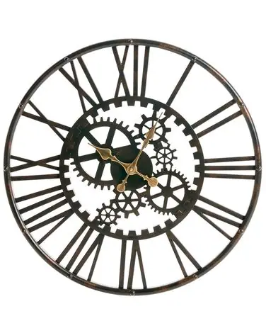Reloj de pared PETRER 60 cm Metal Negro - Accesorios decorativos