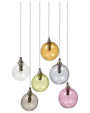 6 Light Pendant Lamp TUDDI Glass Multicolour - Home Accessories