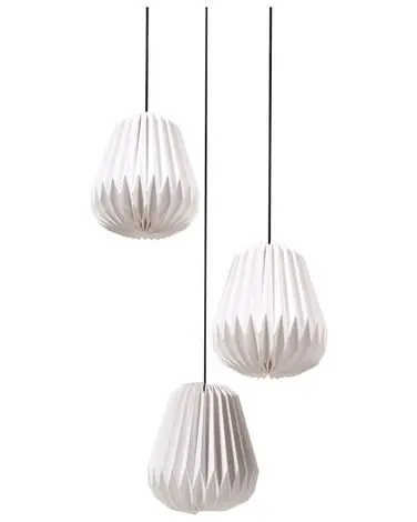 3 Light Pendant Lamp HONDE Paper White - Home Accessories