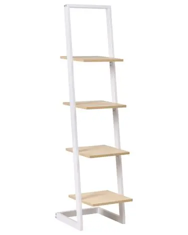 4 Tier Shelving Unit JOPLIN 143 cm White - Living Room
