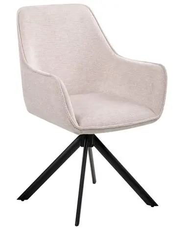 Silla de comedor giratoria MORNAS Lino sintético Beige claro
