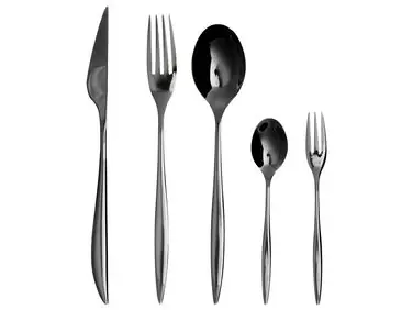 30 Piece Cutlery Set FARFALLE Black - Home Accessories