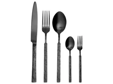 30 Piece Cutlery Set BIGOLI Black - Home Accessories