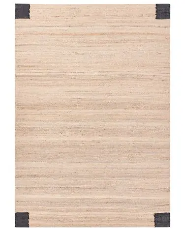 Alfombra AMRAVATI Negro/Beige 160 x 230 cm Yute - Accesorios decorativos
