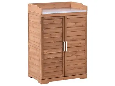 Mesa de jardinería TEREVILLE Madera de abeto 100 cm 67 cm Marrón - Jardín y balcón