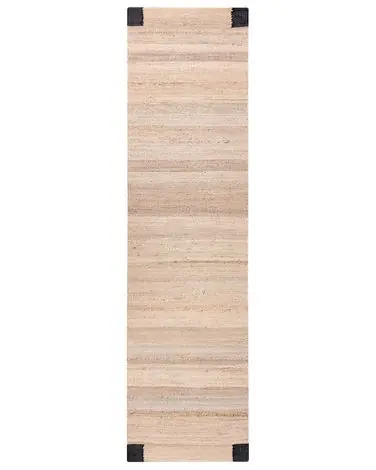Alfombra AMRAVATI Negro/Beige 80 x 300 cm Yute - Accesorios decorativos