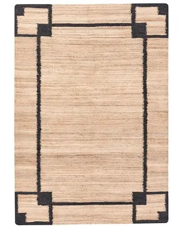Alfombra GONDIA Negro/Beige 160 x 230 cm Yute - Accesorios decorativos