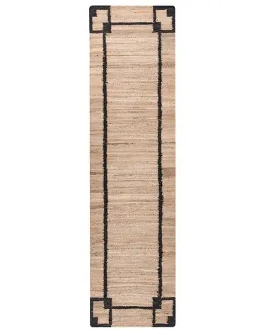Alfombra GONDIA Negro/Beige 80 x 300 cm Yute - Accesorios decorativos