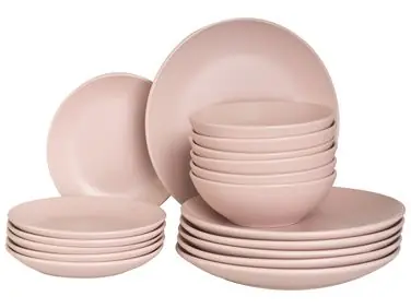 Vajilla de 18 piezas VIVANI Gres Rosa - Accesorios decorativos