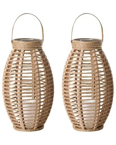 Conjunto de 2 linternas solares SHANGANI 40 cm Natural - Accesorios decorativos